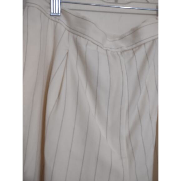 VTG Lauren‎ Ralph Lauren Super High Rise Wool Butter Yellow Pin Striped Pants - Picture 2 of 5